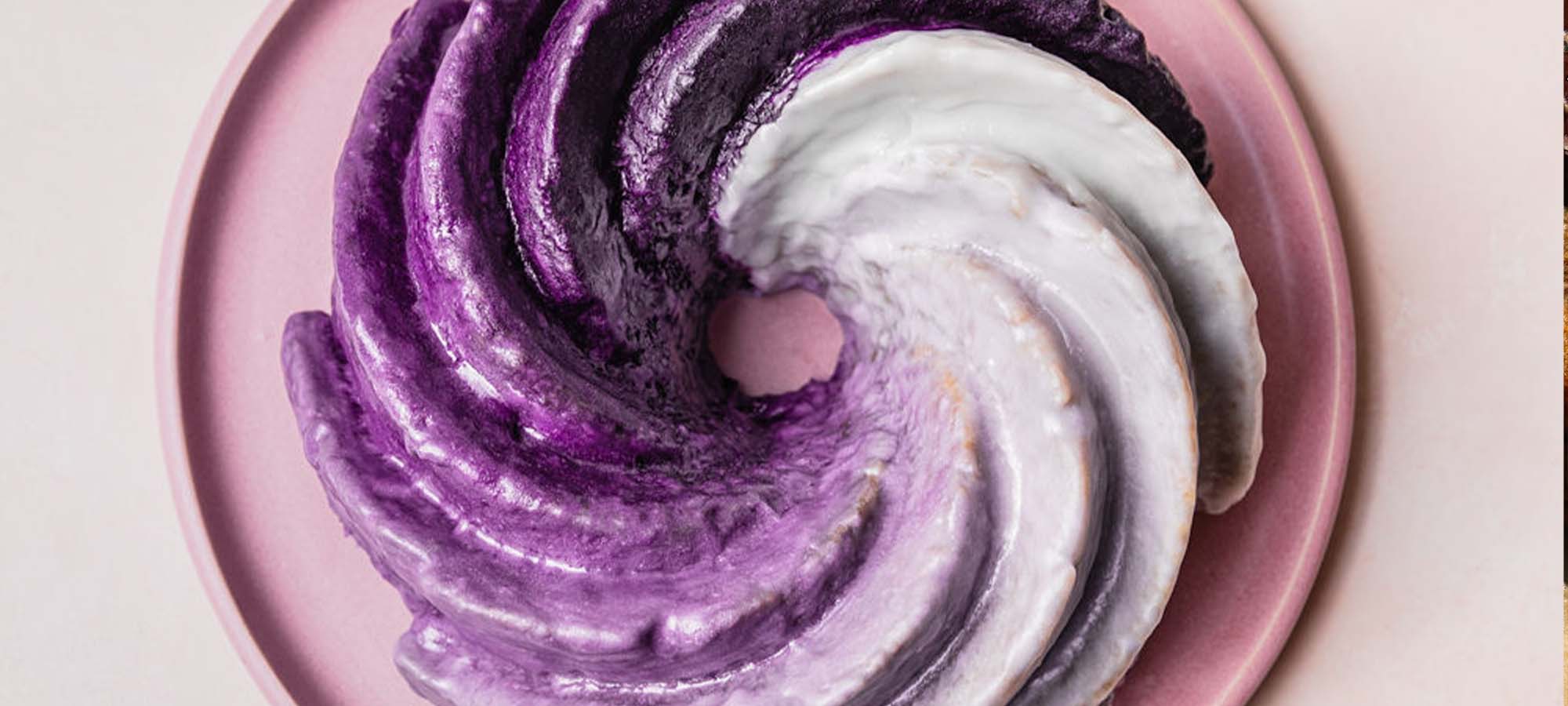 Crème Fraîche Pound Cake with Ube Glaze | Vermont Creamery