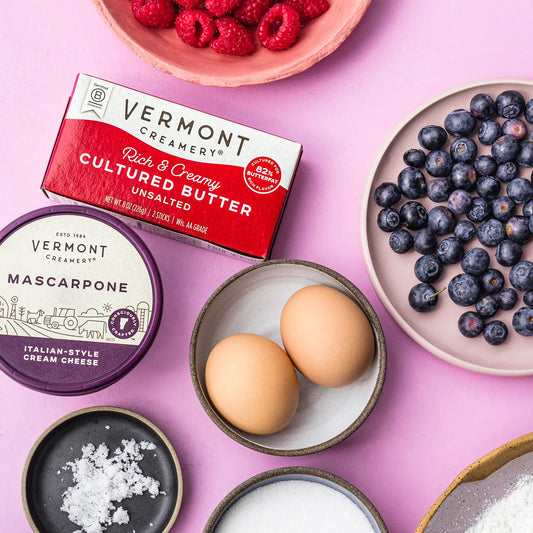 Mascarpone Mixed Berry Skillet Cake