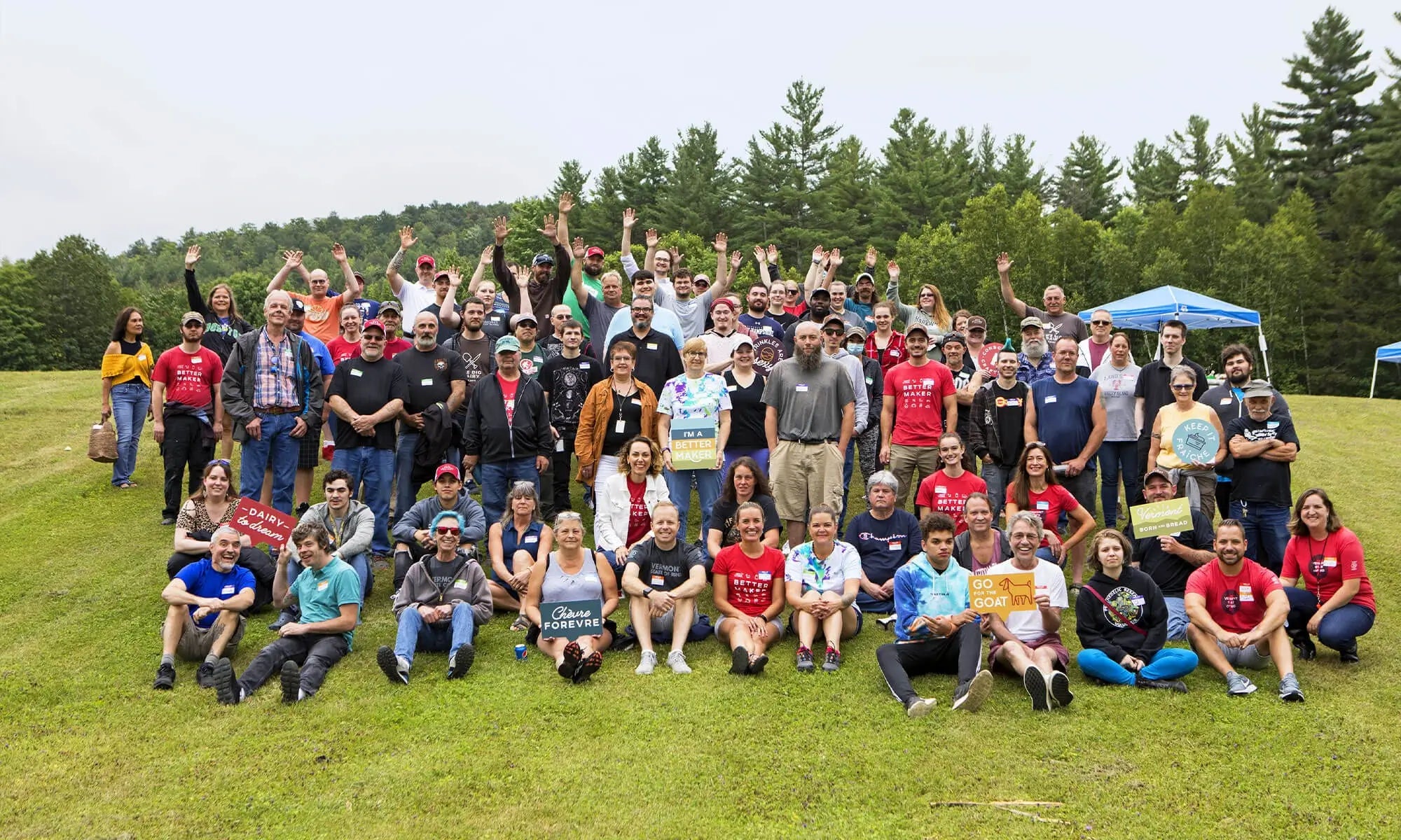 Vermont Creamery Team Members Celebrating at Better Makers Day in Websterville, Vermont