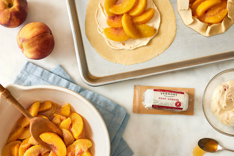Mini Peach Galettes with Goat Cheese & Cardamom