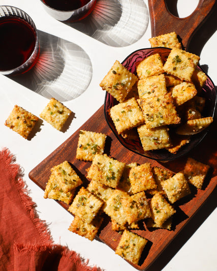 Cheesy Chive & Onion Crackers