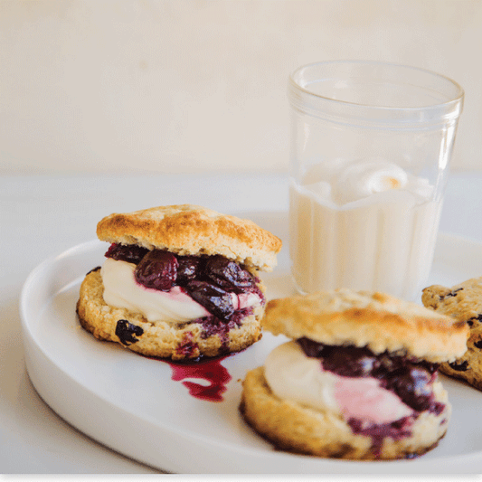 Crème Fraîche Scones with Cherry Compote