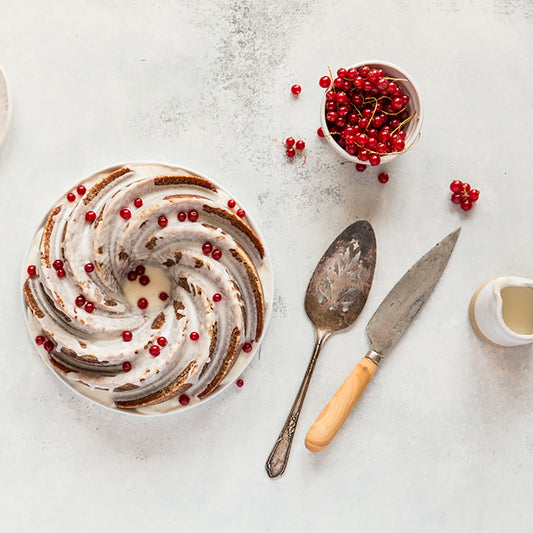 Gingerbread Bundt Cake with Spiced Mascarpone Glaze