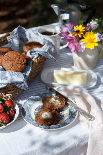 Spiced Zucchini & Carrot Bran Muffins