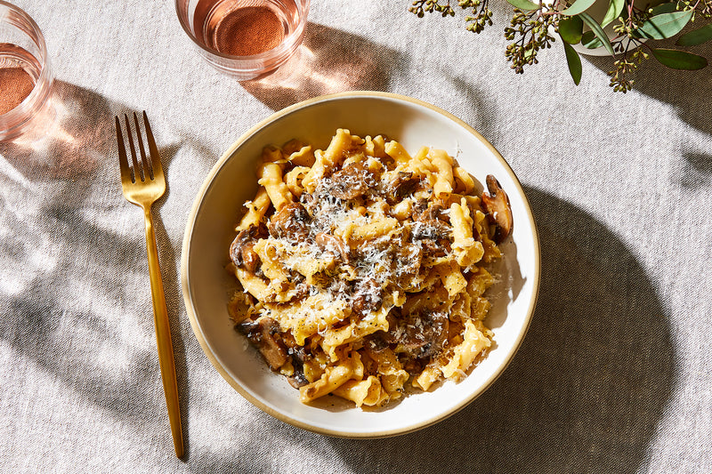Mushroom Pasta with Pepper & Pecorino