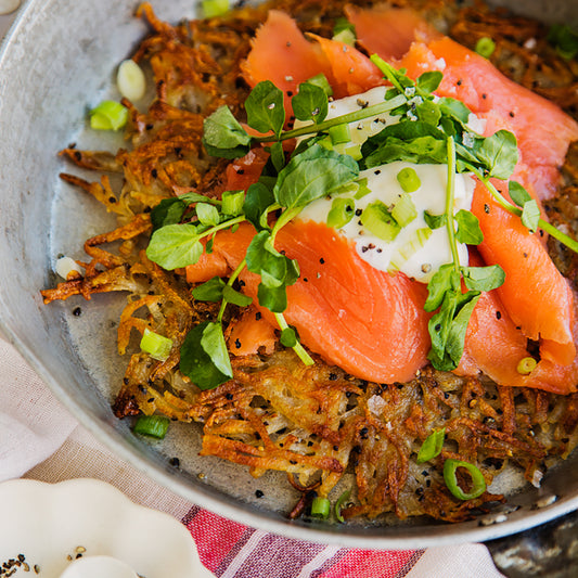 Potato Galette With Crème Fraîche & Salmon