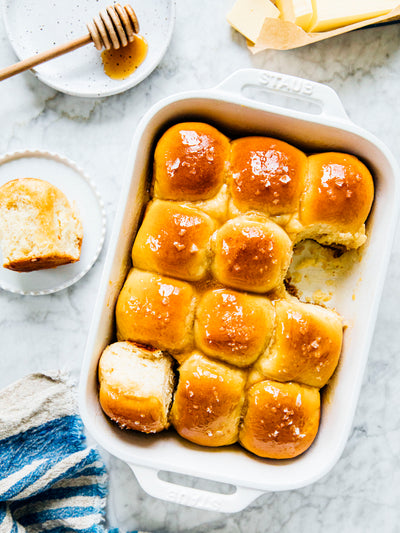 Salted Honey Parker House Rolls