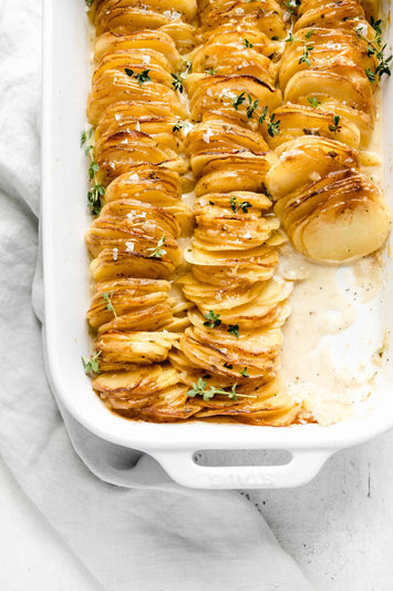 The Ultimate Cheesy Hasselback Scalloped Potatoes