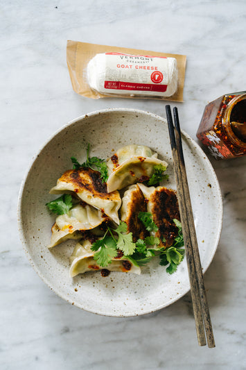 Zucchini Pesto and Goat Cheese Dumplings